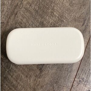 Marc Jacobs White Sunglasses Hardshell Case Big Oversized Faux Leather Glasses